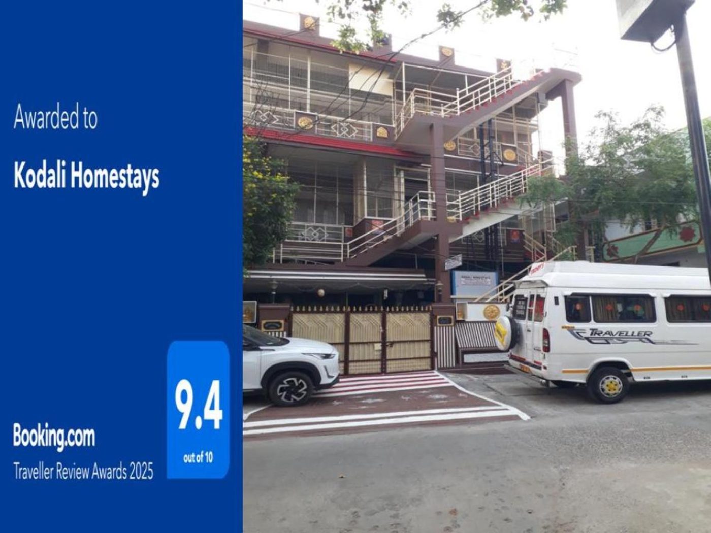 Booking.com Traveller Review Awards 2025, awarded to Kodali Homestays, 9.4 out of 10